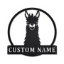 Personalized llama Animal Monogram Metal Sign Art , Custom llama Metal Sign, llama Animal Lover Sign Decoration For Living Room