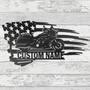 Personalized Metal Motorcycle Motocross With USA Flag Sign for Garage Home Decor, Father's Day Gift, Motorcycle Lover Gift