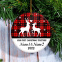Personalized Reindeer Our First Christmas Together 2022 1st Christmas As Wife Husband Boyfriend Girlfriend New Couple Customized Christmas Tree Ornament
