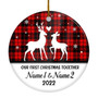 Personalized Reindeer Our First Christmas Together 2022 1st Christmas As Wife Husband Boyfriend Girlfriend New Couple Customized Christmas Tree Ornament
