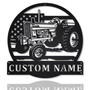 Personalized USA Farm Tractor Metal Sign Art | Custom USA Farm Tractor Monogram Metal Sign | Farmer Gift