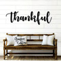 Thankful Script Word Sign Rustic Metal Thankful Sign Housewarming Gift Farmhouse Decor Custom Holiday Decor Word Art
