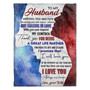 To My Husband Blanket. Fleece Blankets, Thank You For Being A Great Life Partner. Gift For Husband Family Home Decor