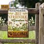 Metal Sign- Bee Friendly Garden Beautiful Rectangle Metal Sign Custom Name