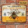 Metal Sign- Cute Bee Pollinator Friendly Fresh Rectangle Metal Sign Custom Name Year Place
