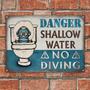 Metal Sign- Diving Shallow Water Blue Theme Rectangle Metal Sign