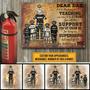 Metal Sign- Firefighter Dad And Child Thank You Rectangle Metal Sign Custom Name Appearances Number