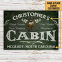Metal Sign- Green Design Deer Hunting Sleeping In Rectangle Metal Sign Custom Name Place