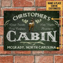 Metal Sign- Green Design Deer Hunting Sleeping In Rectangle Metal Sign Custom Name Place