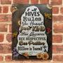 Metal Sign- Honey Bee Hives Rules Cute Style Rectangle Metal Sign