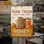 Metal Sign- Honey Bee Organic Farm Fresh Cute Rectangle Metal Sign Custom Name