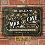 Metal Sign- Man Cave Hunting Proudly Serving Cute Rectangle Metal Sign Custom Name Year Place