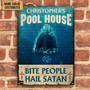 Metal Sign- Nice Design Shark Bite People Rectangle Metal Sign Custom Name