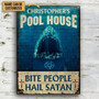 Metal Sign- Nice Design Shark Bite People Rectangle Metal Sign Custom Name