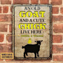 Metal Sign- Old Goat Cute Chick Live Here Cute Custom Name Rectangle Metal Sign