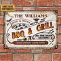 Metal Sign- Open All Day BBQ Grilling Slow Smokin Custom Name Rectangle Metal Sign