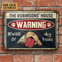 Metal Sign- Pretty Dog Beware Of Kisses Rectangle Metal Sign Custom Name