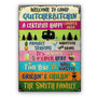 Metal Sign- Welcome To Camp Camper Area Rectangle Metal Sign Custom Name