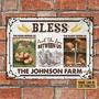 Metal Sign- White Theme Farm Chicken Bless The Food Before Us Rectangle Metal Sign Custom Name