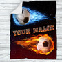 Personalized Soccer Throw Blanket, Custom Blankets with Name, Customized Gifts To My Grandson Blankets, Soccer Customized Name