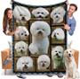 Throw Blanket Bichon Frise Dog Blankets Fuzzy Fleece Soft Blanket Cozy Warm Travel Blanket for Couch Sofa or Bed, Dogs Lover