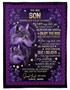 Wolf To My Son From Mom Good Luck My Son Purple Blanket Gift For Son Birthday Gift Home Decor Bedding Couch Sofa Soft