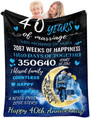 40th Wedding Anniversary Blanket Gifts,40 Years of Love Couple Golden Marriage Gifts for Dad,Mom,Grandpa,Grandma,Grandparents,40th Anniversary Birthday Gift for Husband and Wife 40th Wedding Anniversary Blanket Gifts,40 Years of Love Couple Golden Marriage Gifts for Dad,Mom,Grandpa,Grandma,Grandparents,40th Anniversary Birthday Gift for Husband and Wife