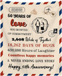 50th Anniversary Wedding Blanket, Golden Wedding Anniversary Gifts for Dad Mom, 50th Anniversary Wedding for Husband Wife Gifts, 50 Years of Marriage Blanket