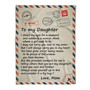 Air Mail Letter To My Daughter I Closed My Eyes Fleece Blanket Gift For Daughter From Mom To Daughter Home Decor