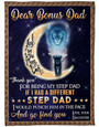 To My Bonus Dad Thank You For Being My Step Dad Daughter Fleece Blanket Home Decor Bedding Couch Sofa Soft