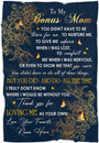 Bonus Mom Blanket Custom Name Golden Floral Fleece Blanket - Step Mom Blanket Stepmother Blanket Mother's Day Blanket