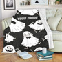 Custom Blanket with Name Text,Personalized Halloween with White Ghosts Super Soft Fleece Throw Blanket for Couch Sofa Bed