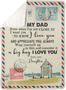 To My Dad Airmail Letter Fleece Blanket Gift For Dad From Daughter Even, Blanket For Birthday Fathers Day Anniversary Holiday