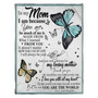 Daughter To My Mom With Butterfly I'Ll Always Be Your Little Girl Fleece Blanket. Gift For Mom Family Home Decor