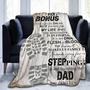 Fleece To My Bonus Dad , Father's Day Blanket, Gift For Bonus Dad