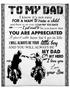 Gift For Father Blanket, Biker To My Dad I Know It's Not Easy For A Man To Raise A Child Gift From Son Fleece Blanket
