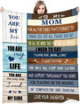 to My Mom Blanket from Daughter You are My Life - Dear Mom Gift Blankets Air Mail Letter Flannel Blanket Throw