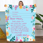 Mom Blanket from Daughter Son - Letter Blanket for Mother's Day, Mom Birthday - Email Floral Theme Blanket Mom Blanket from Daughter Son - Letter Blanket for Mother's Day, Mom Birthday - Email Floral Theme Blanket
