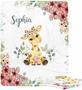 Personalized Baby Blankets with Name for Girls Giraffe Custom Baby Blankets, Baby Customized Blankets, Giraffe Baby Blanket