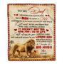 Personalized To My Dad Blanket from Daughter Lion I Know It's Not Easy for A Man to Raise A Child Father's Day Birthday Christmas Customized Fleece Blanket