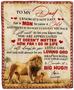 Personalized To My Dad Blanket from Daughter Lion I Know It's Not Easy for A Man to Raise A Child Father's Day Fleece Blanket
