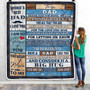 Personalized To My Dad Blanket From Daughter Son Wood Thank You For Being My Dad Fathers Day Birthday Christmas Customized Bed Fleece Throw Blanket