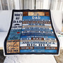 Personalized To My Dad Blanket From Daughter Son Wood Thank You For Being My Dad Fathers Day Birthday Christmas Customized Bed Fleece Throw Blanket