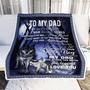 Personalized To My Dad Blanket From Son Wolf I Know It's Not Easy For A Man To Raise A Child Father's Day Birthday Christmas Customized Fleece Blanket