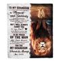 Personalized To My Grandson Blanket From Grandma Grandpa Lion Proud Of The Man You Have Become Grandson Birthday Christmas Customized Fleece Throw Blanket