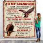 Personalized to My Grandson From Grandma Nana Mimi When Life's Troubles Try to Scare You Along The Way Eagle Grandson Birthday Christmas Fleece Blanket