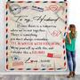 Personalized to My Husband Blanket From Wife I'll Always Be With You Air Mail Letter Birthday Christmas Wedding Anniversary Bed Quilt Fleece Throw Blanket