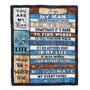 Personalized To My Man Blanket From Wife Never Forget I Love You Husband Birthday Anniversary Wedding Valentines Day Christmas Customized Fleece Throw Blanket