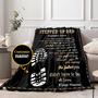 Personalized Stepped Up Dad Blanket, Happy Father's Day Blanket. Best Gift for Step Dad, Super Soft Fleece for Couch Bed