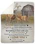 Personalized To My Wife Deer Couple Blanket From Husband, To My Wife Once Upon A Time God Blessed The Broken Road Farmer Blanket Gifts For Wife
